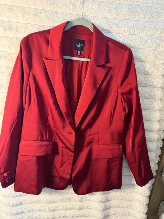 Rafaella Jackets & Blazers - Rafaella Red Satin Blazer